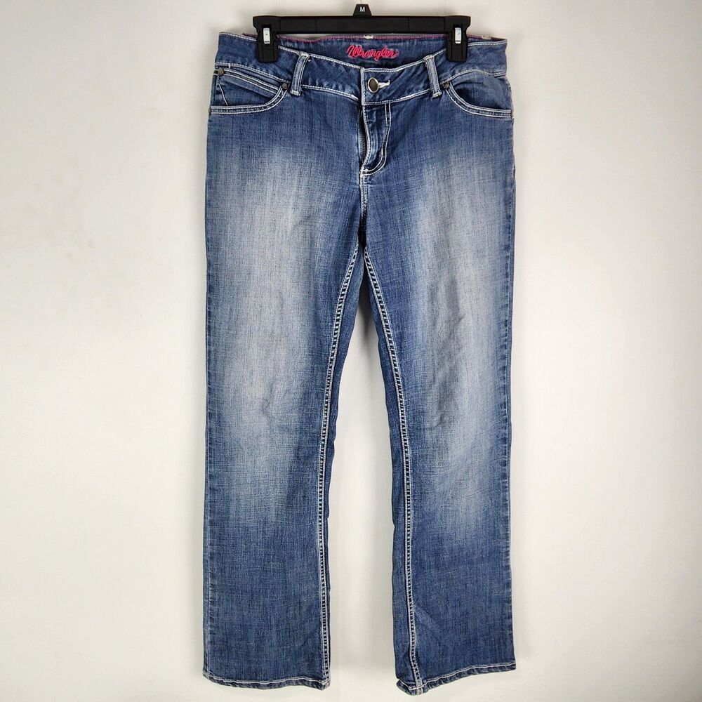 WRANGLER JEANS Pink Label Western Bootcut Mid-Rise Blue Denim Women's 32x31